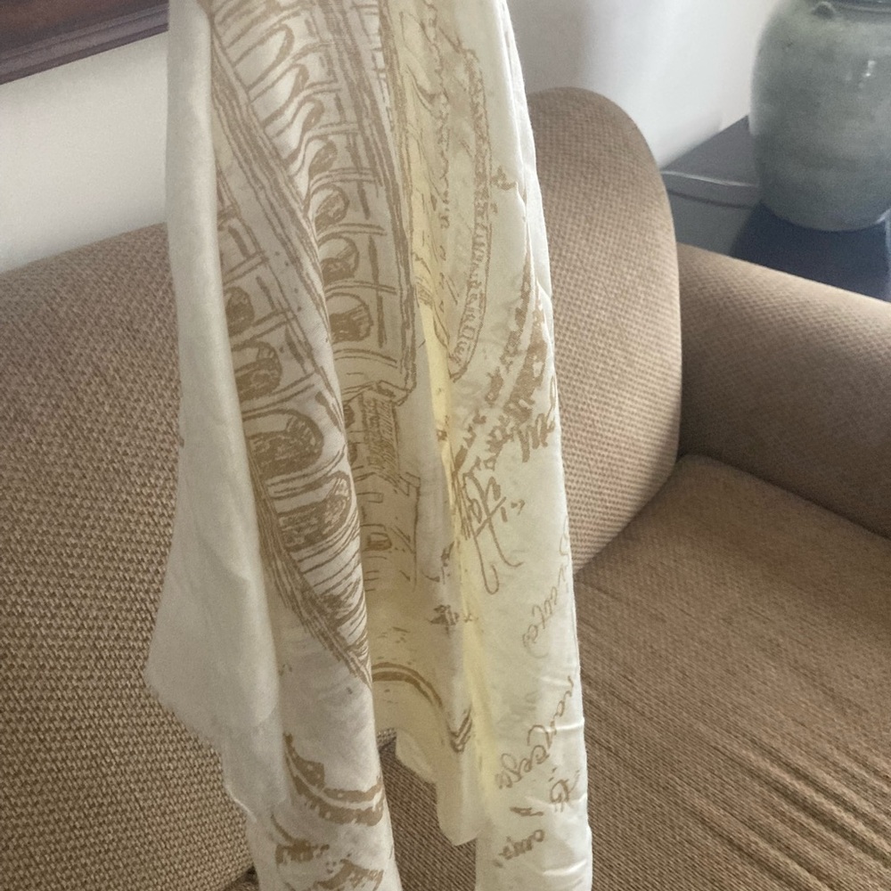 Elegant Cream and Gold Scarf